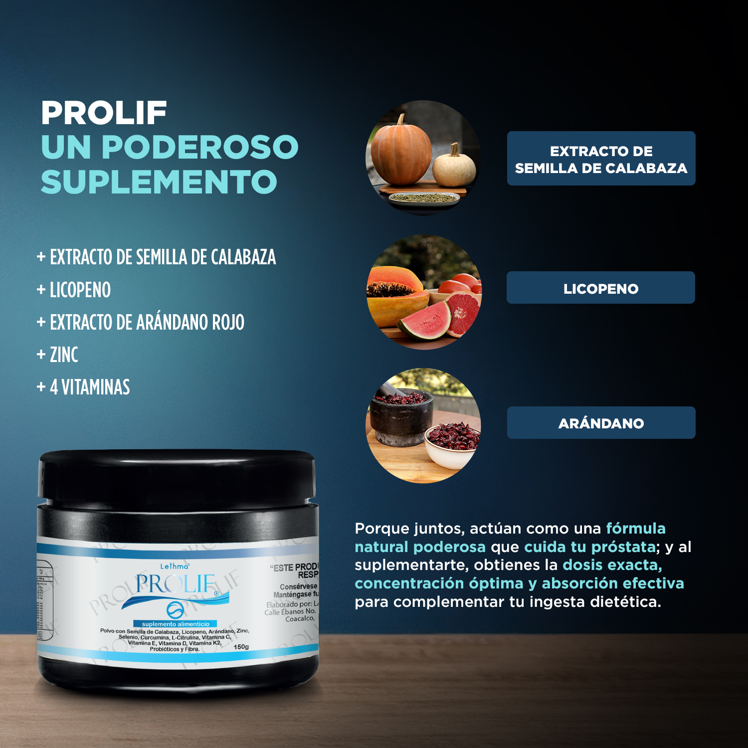 Prolif 150g - 30 tomas, sabor: Frutos rojos - Imagen 6