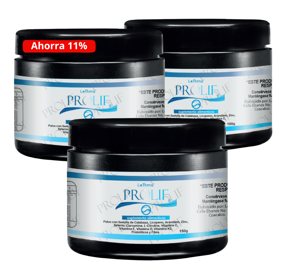 PACK 3 botes de 150g Prolif - 90 tomas