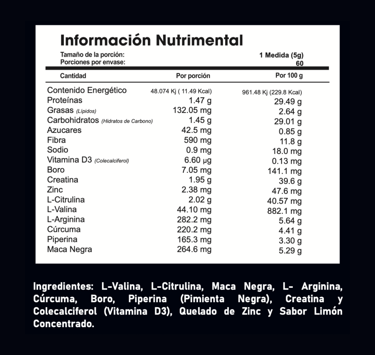 Suplemento alimenticio 300g Prolif Testo - 60 tomas - Imagen 2
